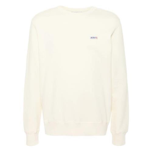 Hvid Sweater med Logo Patch