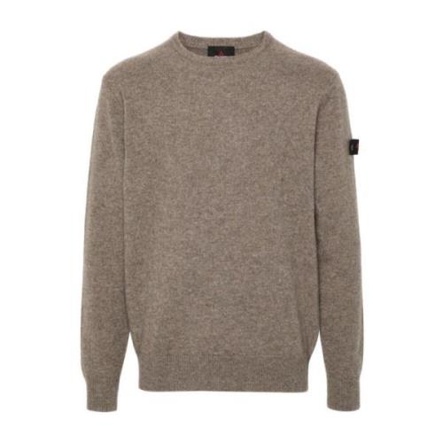 Strikket Taupe Sweater med Logo Patch