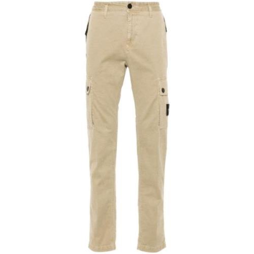 Beige Cargo Bukser Twill Stof