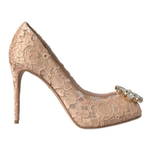 Beige Taormina Krystal Hæle Pumps Sko