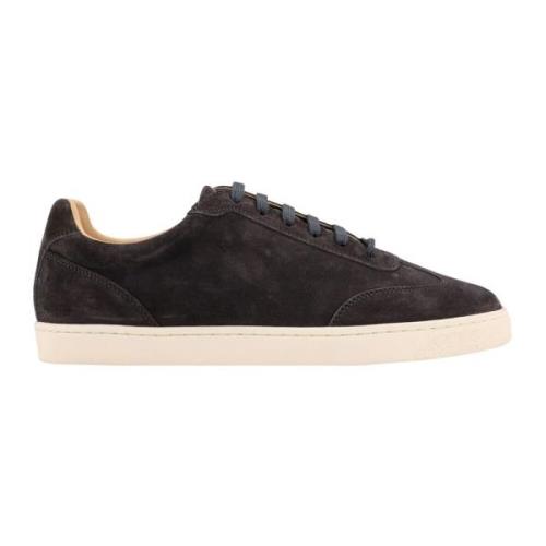 Suede Lace-up Sneakers med Logo Print