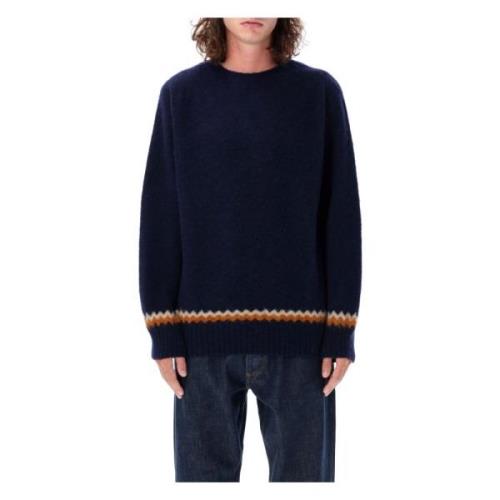 Marine Chevron Strikvarer Sweater