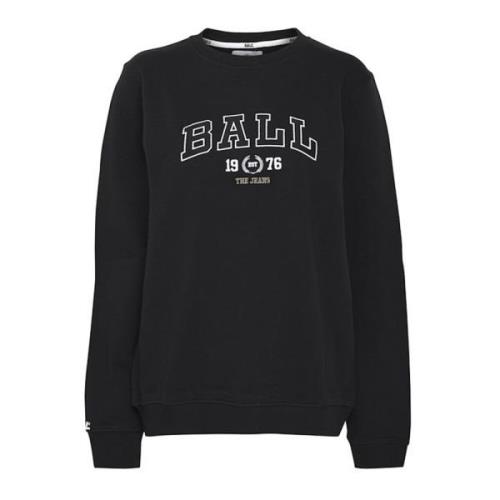 Sort Sweatshirt med Broderet Logo