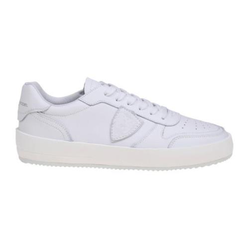 Hvide Læder Sneakers Lav Top