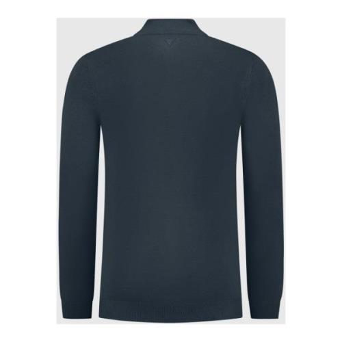 Essentiel Striktrøje Halfzip Sweater Navy Blå