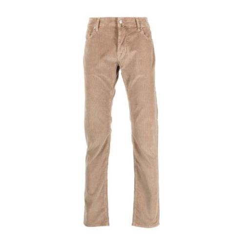 Beige Slim Corduroy Bukser