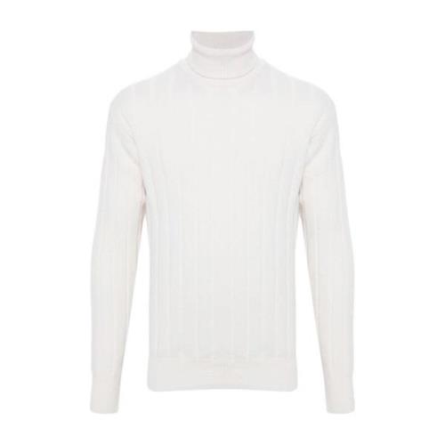 Hvid Højhalset Sweater