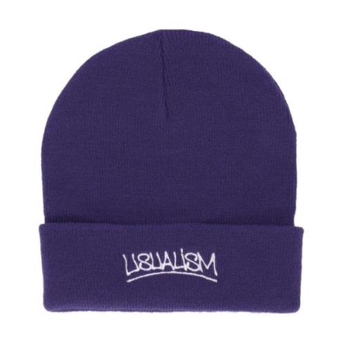 Lilla Beanie Hat med Broderet Logo