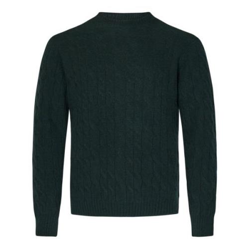 Grøn Kabelstrik Uld Cashmere Sweater