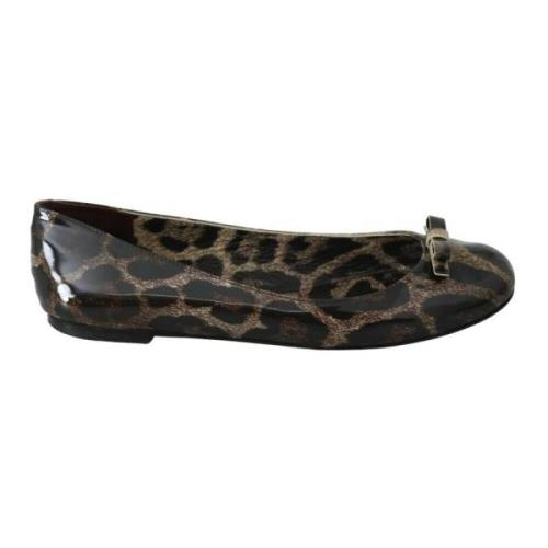 Leopard Print Læder Ballerina Flats