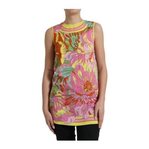 Blomstret Silke Tank Top