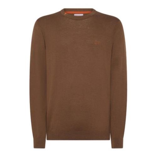 Brun Sweater Rund Solid Stil