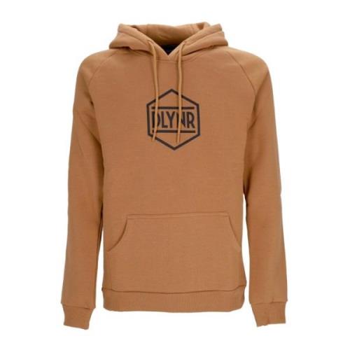 Khaki Logo Hoodie med Kængurulomme