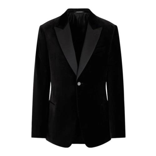 Velvet Print Tuxedo Jakke