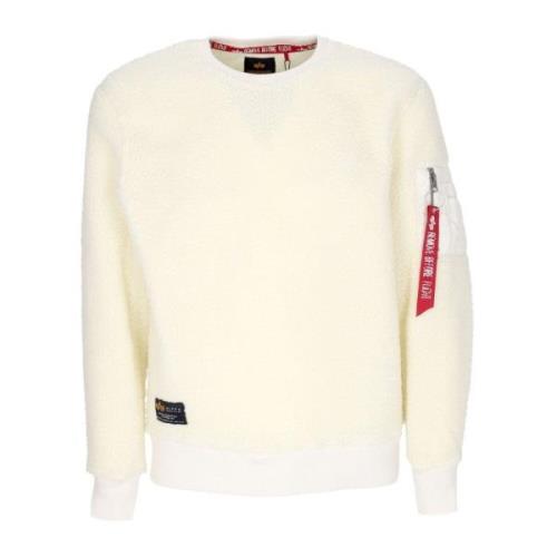 Off White Sherpa Crewneck Sweatshirt