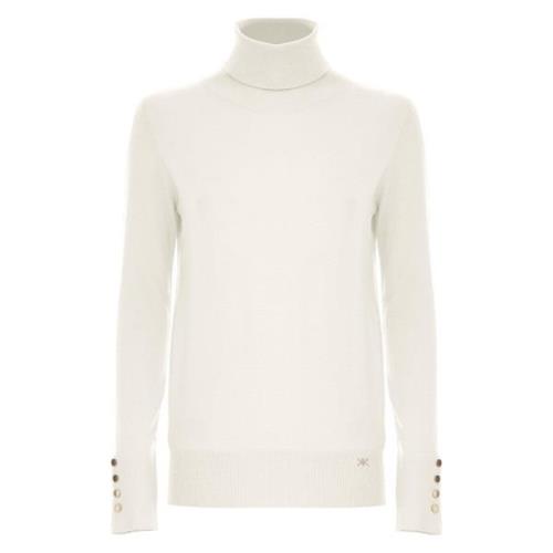 Strikket polo hals jumper med metal knapper