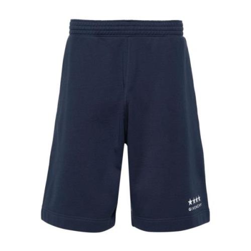 Sporty Bermuda Shorts med Marine Logo og Stjerner