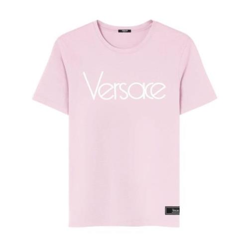 Lyserød Jersey Logo Print T-shirt