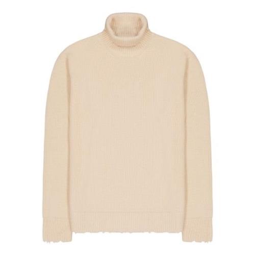 Turtleneck Sweater With Wool Breakages