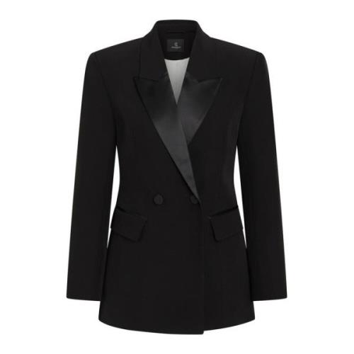 Elegant Sort Blazer med Lommer