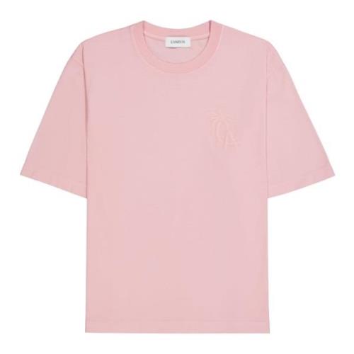 pink t-shirt palm trykt logo