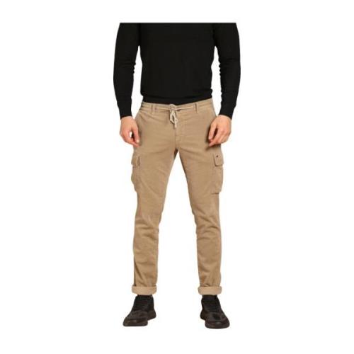 Velour cargobukser ekstra slim fit