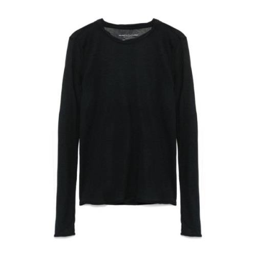 Sort Crew Neck Striktrøje Sweater