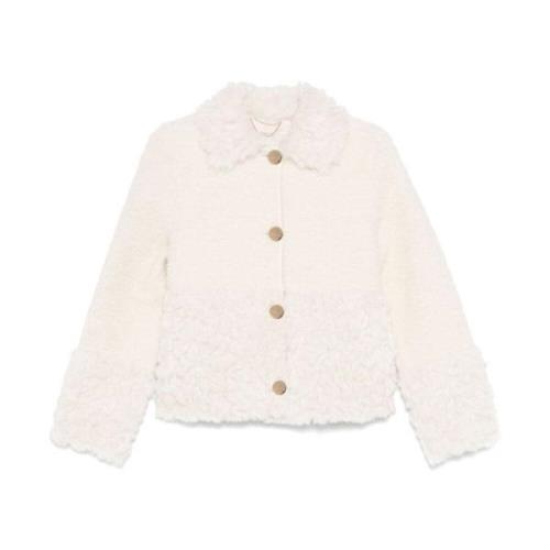 Faux Shearling Hvid Jakke