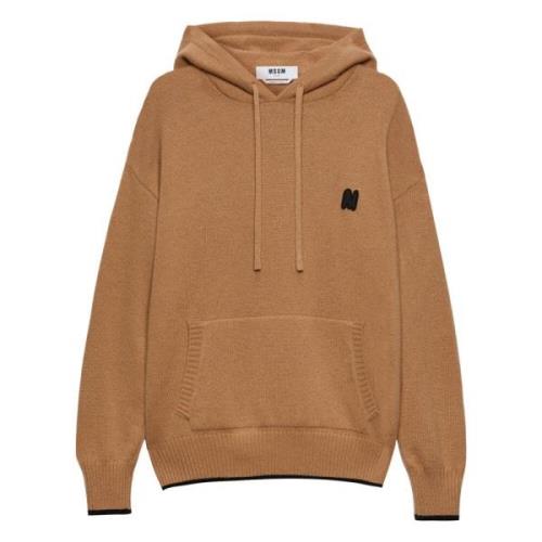 Beige Hættetrøje Sweater med hætte