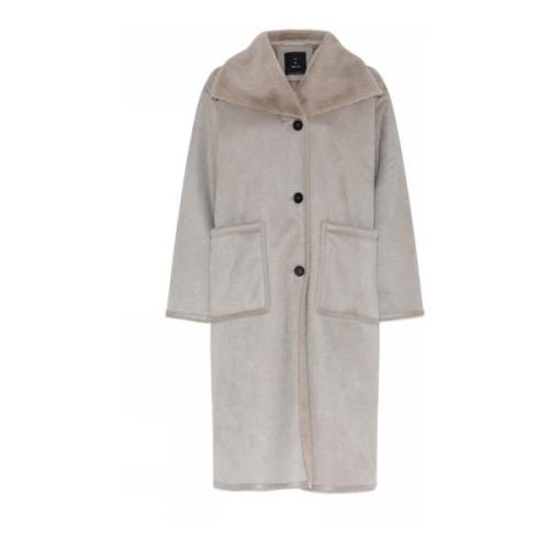 Faux Fur Coat Jakke Stone