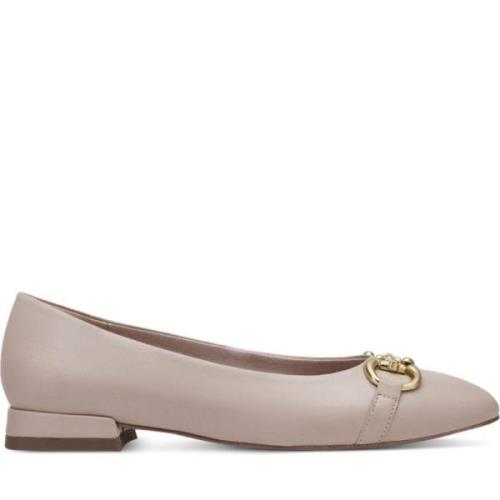 Elegante Lukkede Ballerinaer i Beige