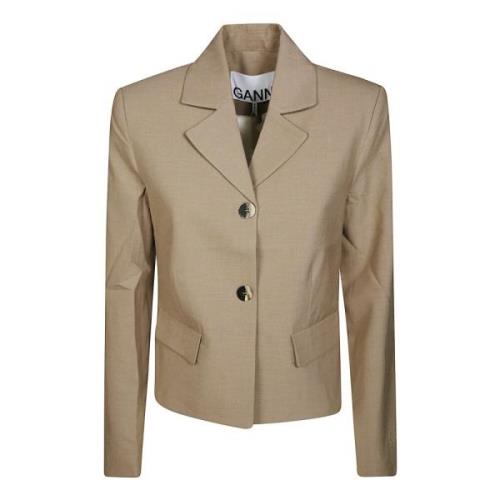 Drapey Melange Fitted Blazer