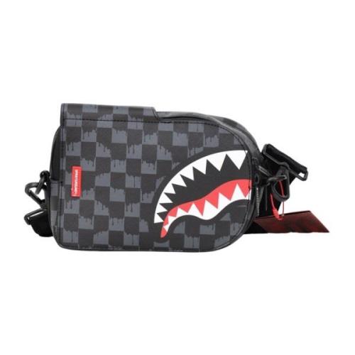 Sort Crossbody Taske Shark Drip Check