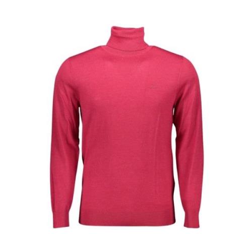 Elegant Pink Wool Turtleneck Sweater