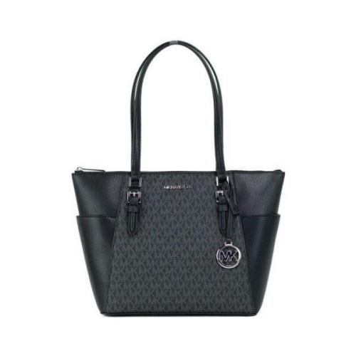 Charlotte Sort PVC Læder Tote Taske