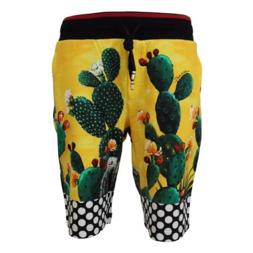 Multifarvet Kaktus Print Sweat Shorts