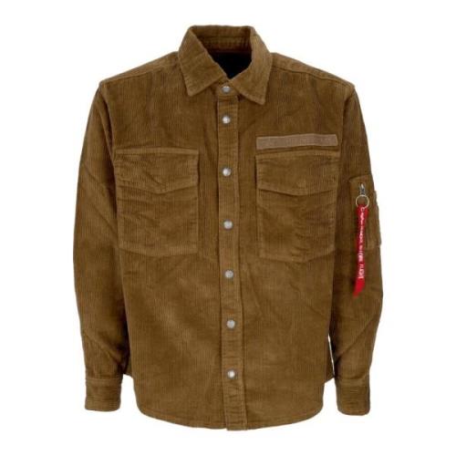 Cord Overshirt Sand Langærmet Skjorte