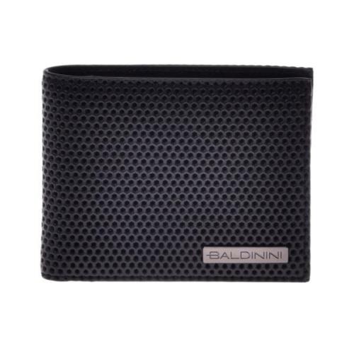 Wallet in black speckled leather