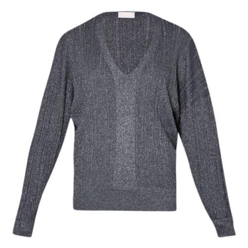 Antracit sweater med Lurex detalje