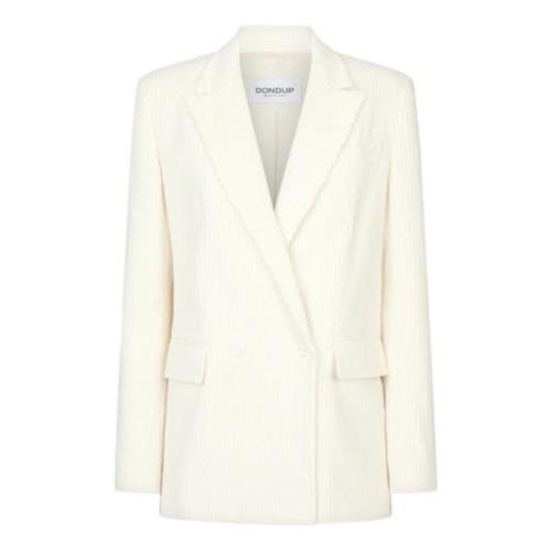 Velour dobbeltradet blazer Offwhite