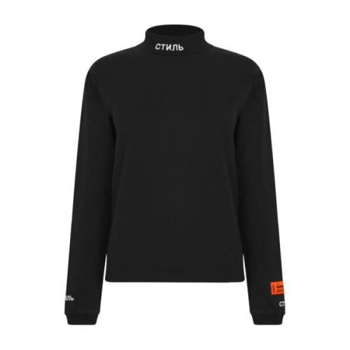 Logo Turtleneck Bomuld T-Shirt Sort