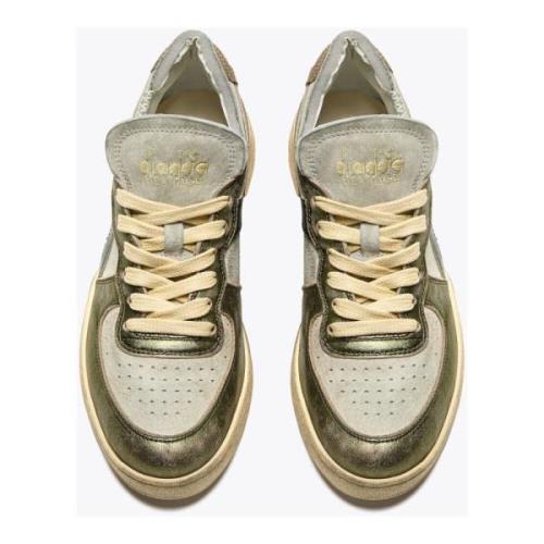 Vintage Stil Sneakers Grøn Guld