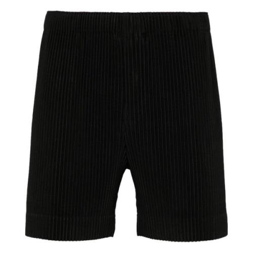 Sort Plisseret Shorts