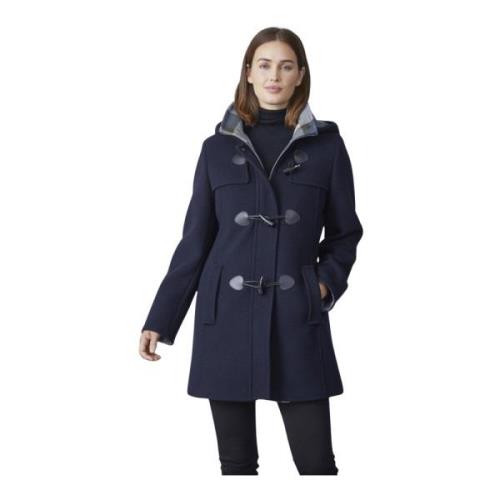 Moderne Fit Navy Jakke med Hætte