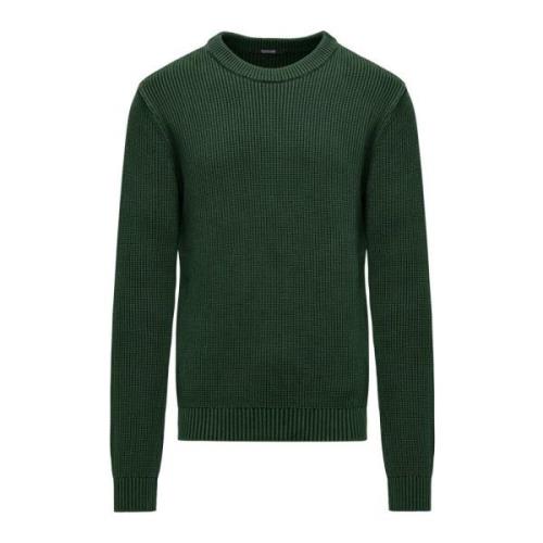 Koldfarvet bomuld rund hals sweater