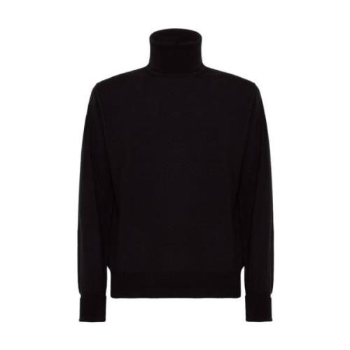 Merino Turtleneck Jumpers med læderpatches