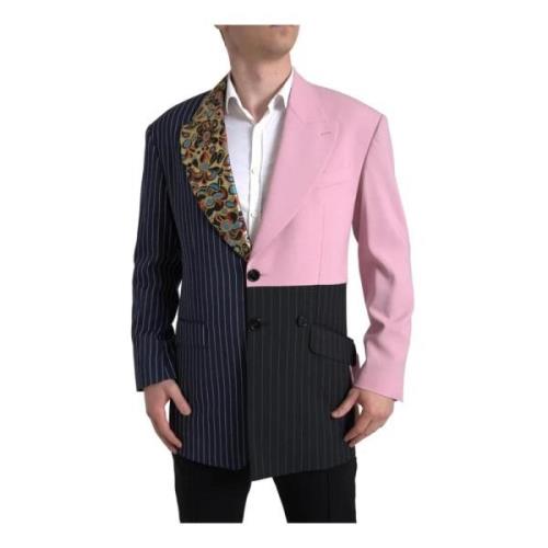 Multifarvet Patchwork Slim Fit Blazer