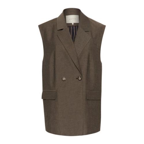 Brun Melange Oversize Vest