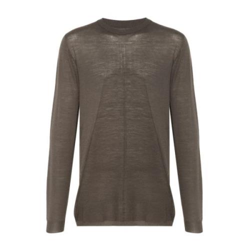 Kaffebrun Strikket Crew Neck Sweater