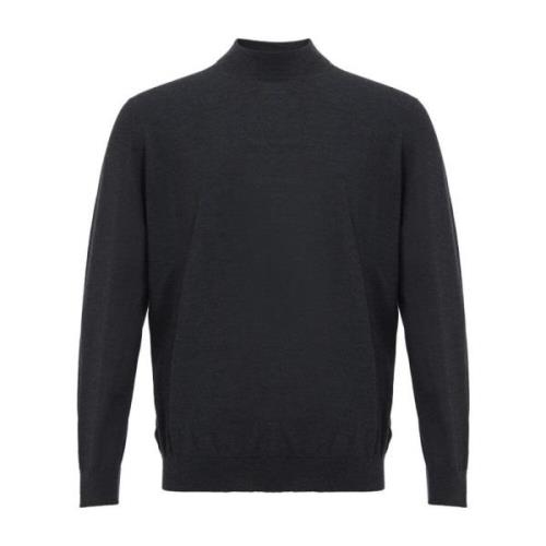 Luksuriøs Grå Cashmere Sweater med Ribbed Detaljer